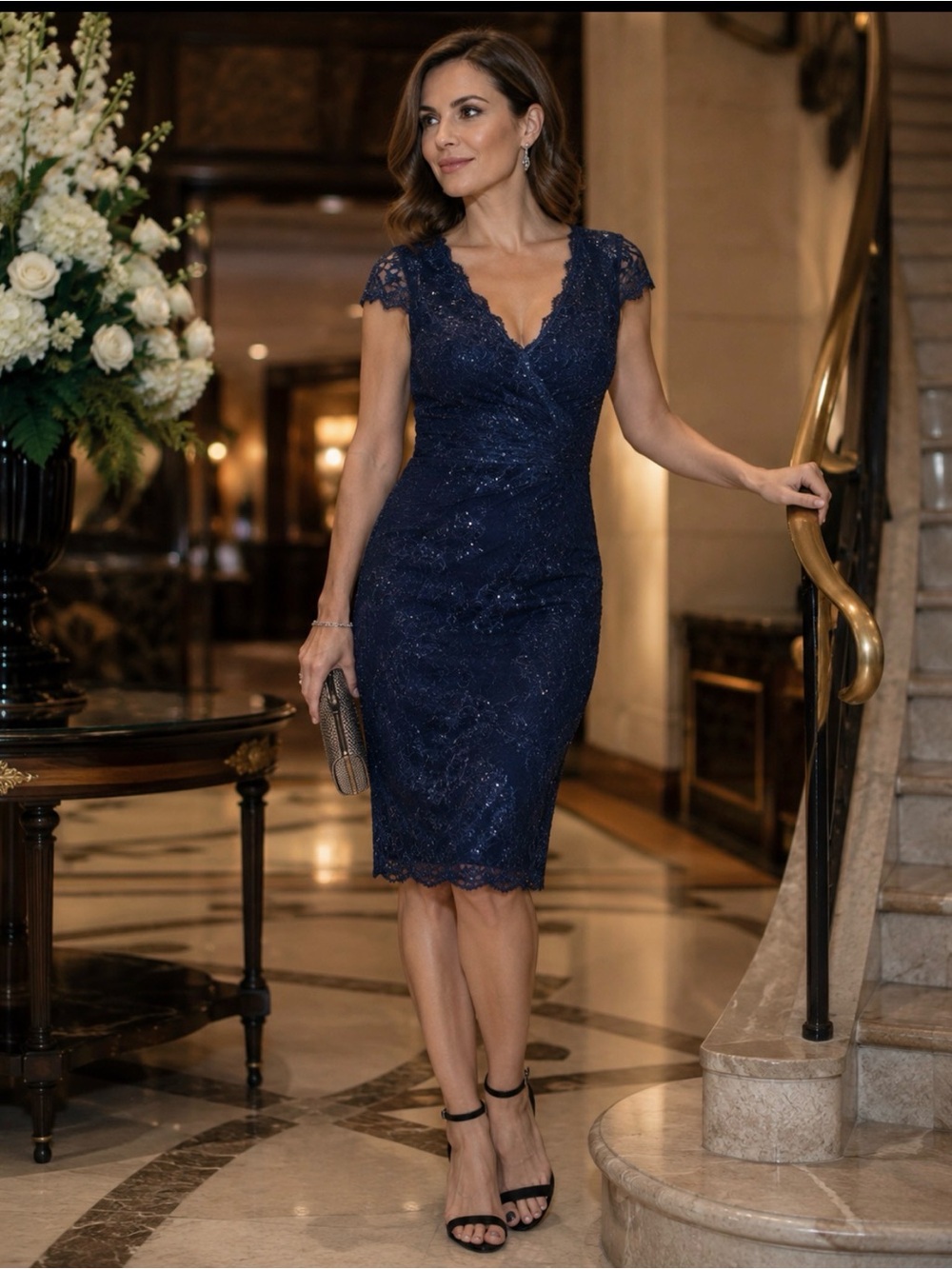 marina beaded Lace Dress